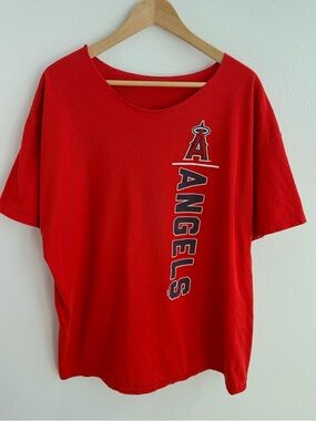 Los Angeles Angels Red Off the Shoulder Tee